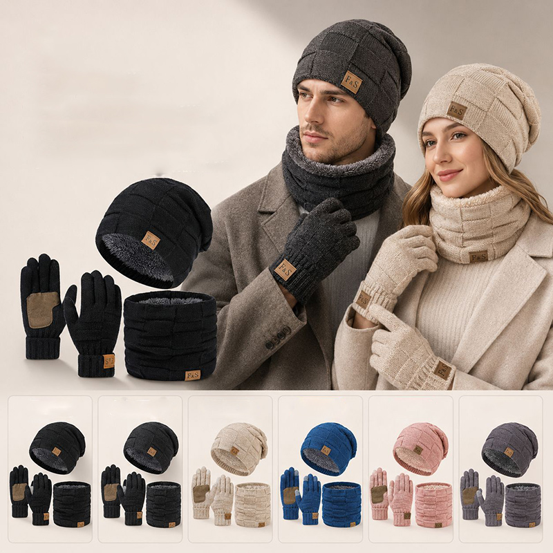 Wool Glove Lined - Winter warme dikke muts, sjaal en