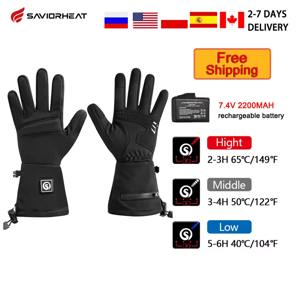 Motorcycle Glove Knuckle - Sneeuwherten S18 Winterverwarmde handschoenen Elektrische handschoenen