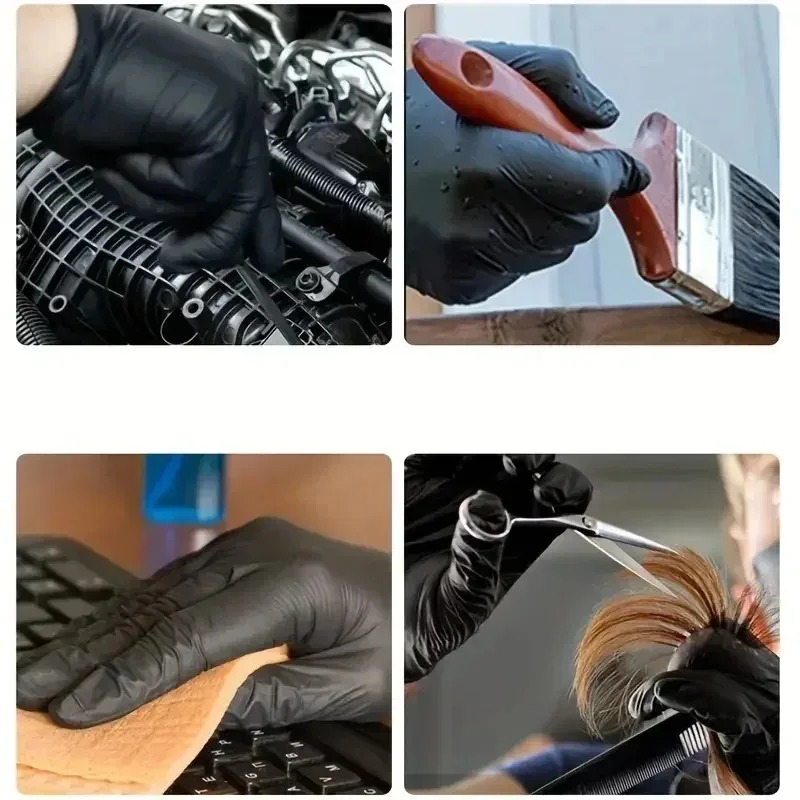 Zwarte wegwerphandschoenen uni - Latex Disposable Glove recensie en prijs