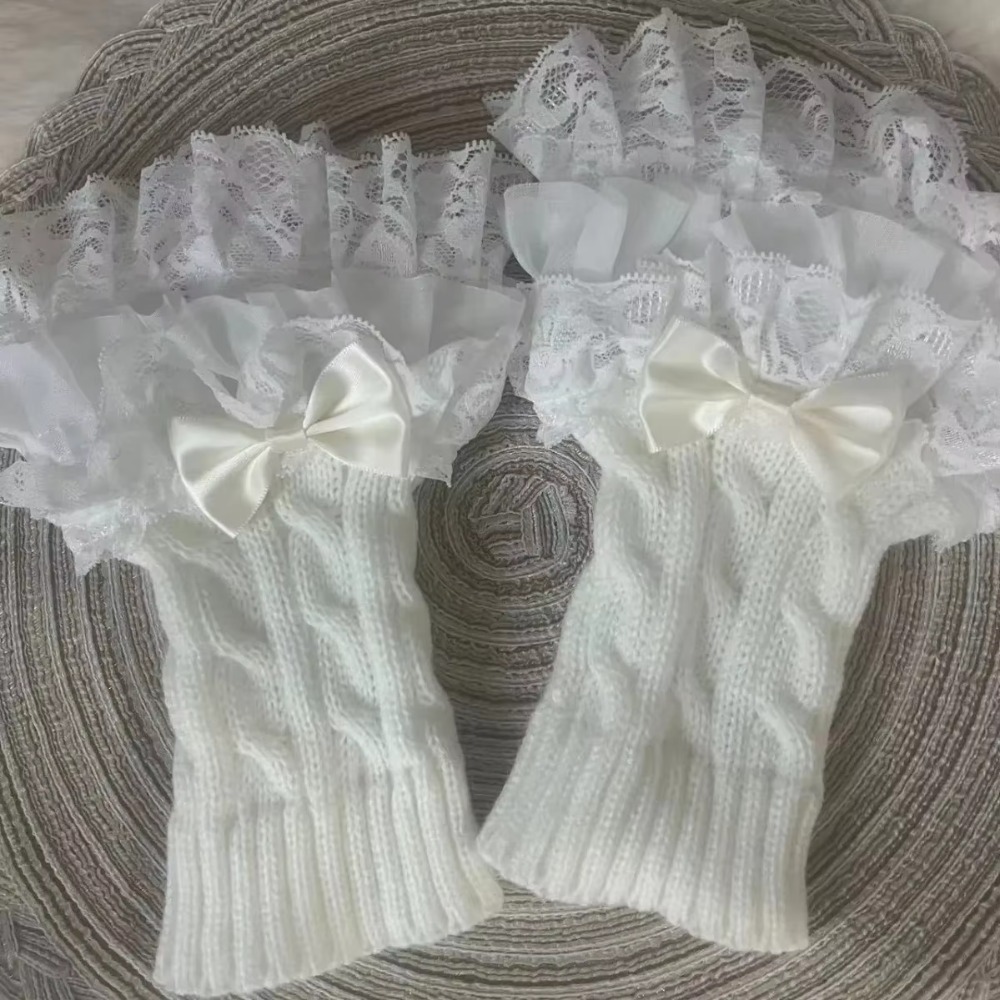 1 paar kanten ruches handmouwe - Fingerless Glove Knit recensie en prijs
